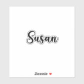 Susan Naam - Handgeschreven kalligrafie Sticker (Vel)