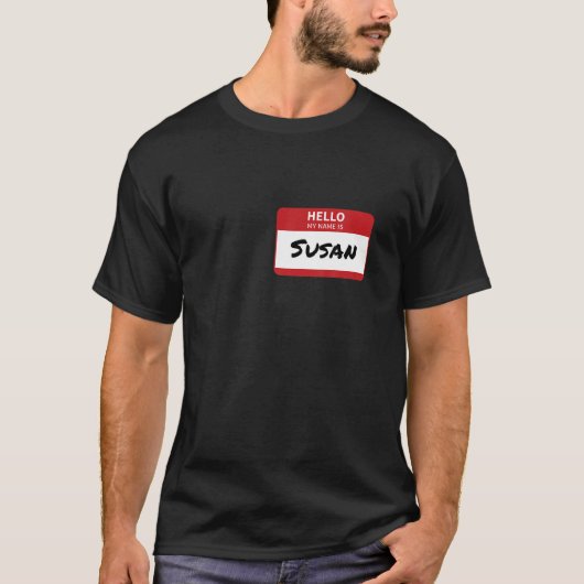 Susan Naam Tag T Shirt Hallo Sticker (Voorkant)