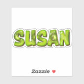 Susan Name Kiwi Design Aufkleber Sticker (Vel)