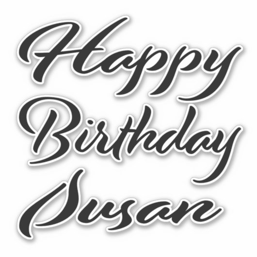 Susan Name Vorname black Sticker Geburtstag (Voorkant)