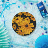 Susan Yellow Flower 7-inch Bord zwart-wit (Feest)