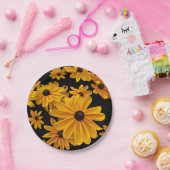 Susan Yellow Flower 7-inch Bord zwart-wit (Feest)