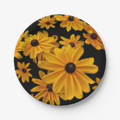 Susan Yellow Flower 7-inch Bord zwart-wit (Voorkant)