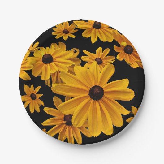 Susan Yellow Flower 7-inch Bord zwart-wit (Voorkant)