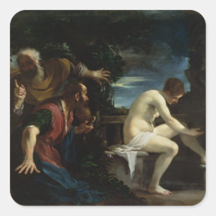 Susanna en de Elders Vierkante Sticker