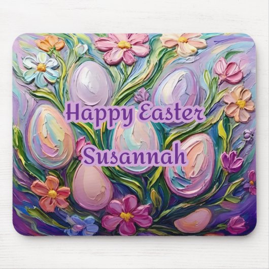 SUSANNAH ~ 3D PAAS Eieren Bloemen ~ Muismat (Voorkant)