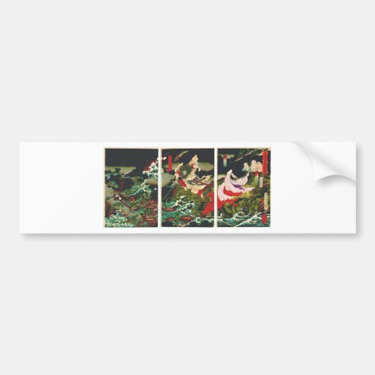 Susano slaying the Yamata-no-Orochi ca. 1870's Bumpersticker (Voorkant)