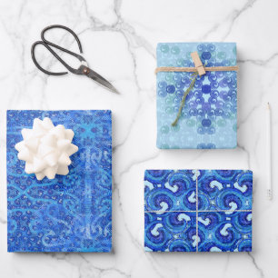 Susea Blu Studios Golfpapier met Golfmotief Inpakpapier Vel