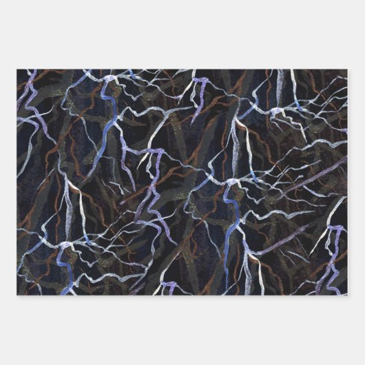 Susea Blu Studios Lightning (nacht) inpakpapier (Voorkant)