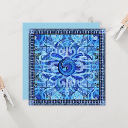 Susea Blu Studios Wave Mandela Kaart (Voorkant / Achterkant in situ)