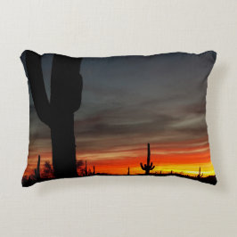 Suset in Arizona Sonoran Desert / Saguaro Cactus Accent Kussen