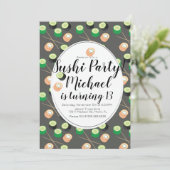 Sush Rolls Gray Birthday Hibachi Restaurant Kaart (Staand voorkant)