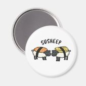 Susheep Funny Sushi Sheep Pun Magneet (Voorkant / Achterkant)