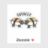 Susheep Funny Sushi Sheep Pun Sticker (Vel)