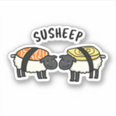 Susheep Funny Sushi Sheep Pun Sticker (Voorkant)