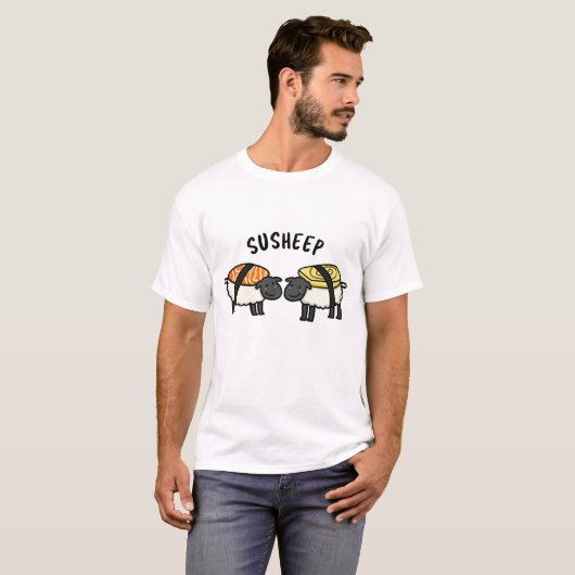 Susheep Funny Sushi Sheep Pun T-shirt (Voorkant volledig)