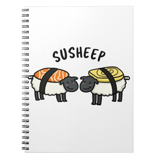 Susheep Grappige Sushi Schaap Strekking Notitieboek (Voorkant)