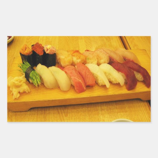 Sushi 寿 司 rechthoekige sticker (Voorkant)