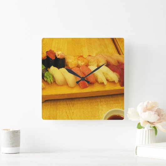 Sushi 寿 司 vierkante klok (Huis)