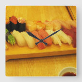 Sushi 寿 司 vierkante klok (Voorkant)