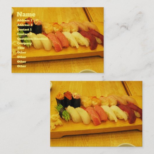 Sushi 寿 司 visitekaartje (Voorkant / Achterkant)