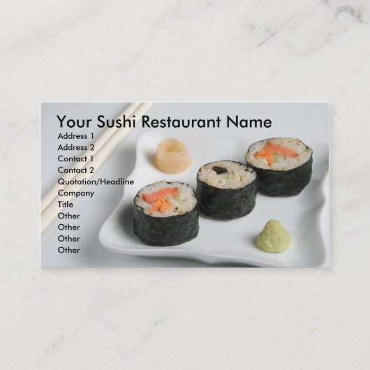 Sushi 1 Visitekaartje (Voorkant)