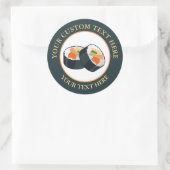 Sushi aangepaste tekst Logo icoon Classic ronde St Ronde Sticker (Tas)