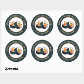 Sushi aangepaste tekst Logo icoon Classic ronde St Sticker (Vel)