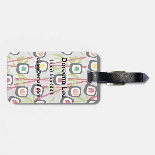 Sushi achtergrond bagagelabel (Achterkant horizontaal)