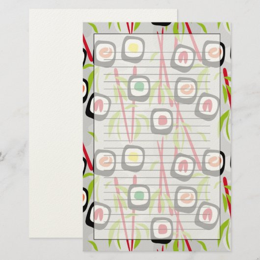 Sushi achtergrond briefpapier (Voorkant / Achterkant)