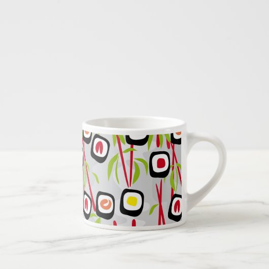 Sushi achtergrond espresso kop (Rechts)