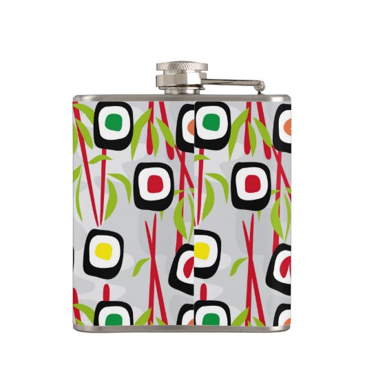 Sushi achtergrond heupfles (Achterkant)