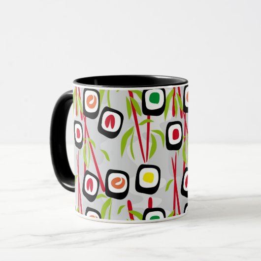 Sushi achtergrond mok (Voorkant links)