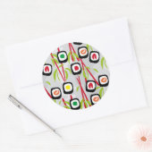 Sushi achtergrond ronde sticker (Envelop)