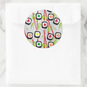 Sushi achtergrond ronde sticker (Tas)