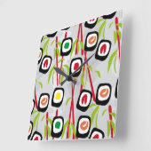 Sushi achtergrond vierkante klok (Hoek)