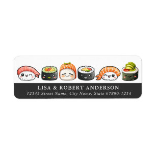 Sushi-adreslabels Etiket
