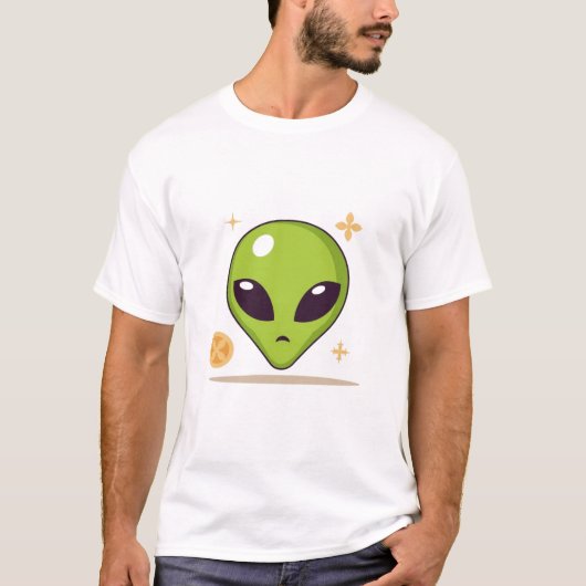 Sushi Alien – Cute Minimale Voedsel Kunst T-shirt (Voorkant)