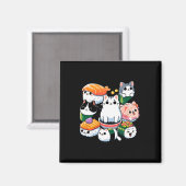Sushi Anime Cat Sushi Lover Gift Magneet (Voorkant / Achterkant)