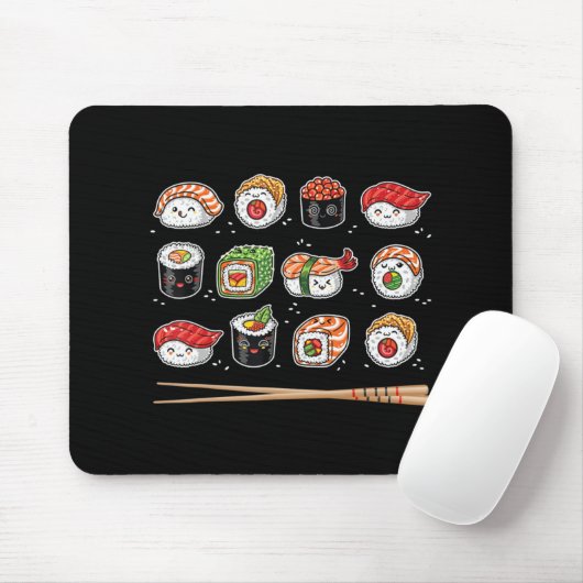 Sushi Anime Kawaii Japans voedsel Lover Otaku Mang Muismat (Met muis)