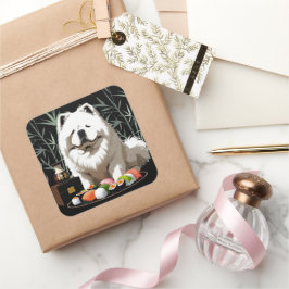 SUSHI ANYONE - Cream Chow  Vierkante Sticker