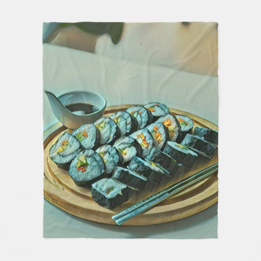 Sushi Artwork Fleece Deken (Voorkant)