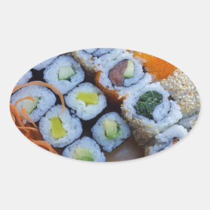 Sushi Asia Rice Fish Food Zee Ovale Sticker