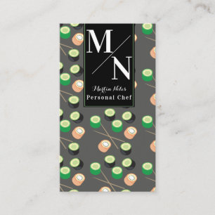 Sushi Asian Chef Cook Homemade Food Visitekaartje