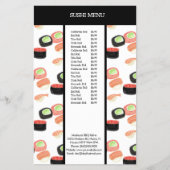 Sushi Asian Restaurant Watercolor Pattern Menu (Voorkant)