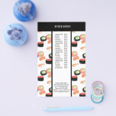 Sushi Asian Restaurant Watercolor Pattern Menu (Enkel)