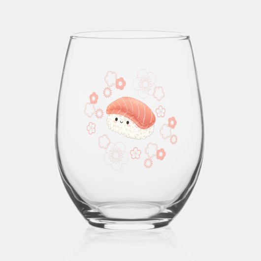  Sushi Baby Character  Wijnglas Zonder Voet (Voorkant)