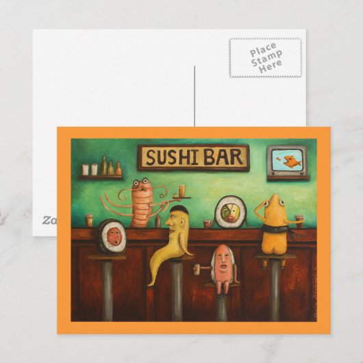 Sushi Bar Briefkaart (Voorkant / Achterkant)