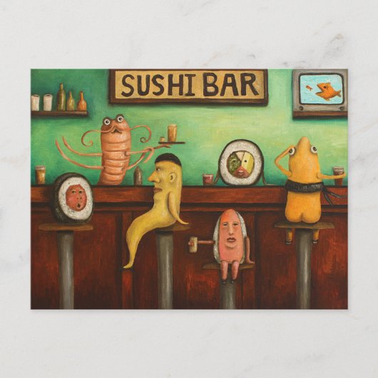 Sushi Bar Briefkaart (Voorkant)
