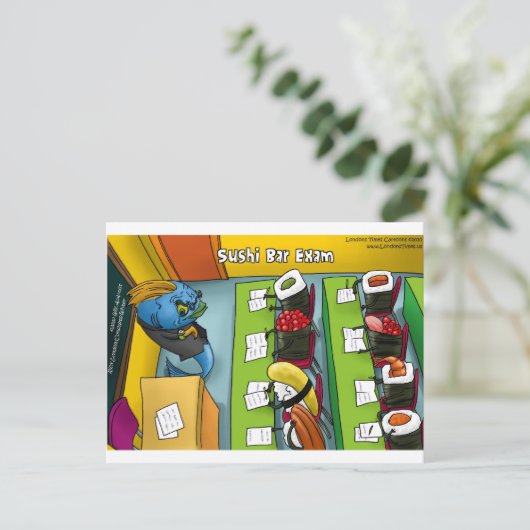 Sushi Bar Exam Funny T - shirts Mok Gifts, enz. Briefkaart (Staand voorkant)